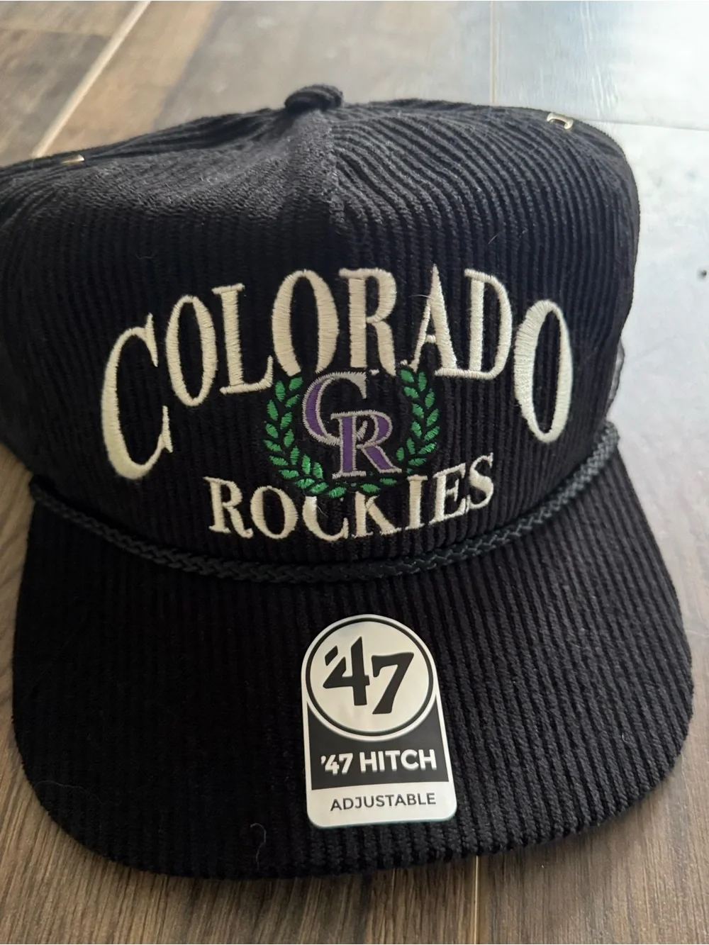 Colorado Rockies '47 Black Pitchout Rope Hitch Adjustable Hat